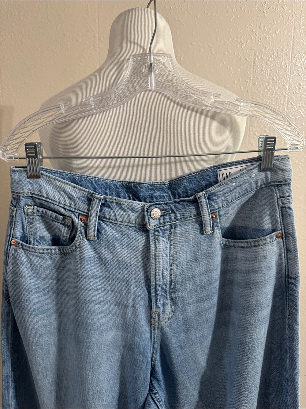 GAP Baggy Mid Rise Que Wide-Leg Denim Pants - Picture 2 of 7